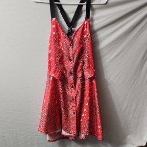 UNIF Red Paisley Dress